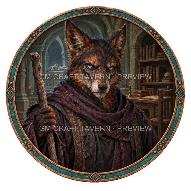 Aperçu de token de mage mort-vivant vu du dessus