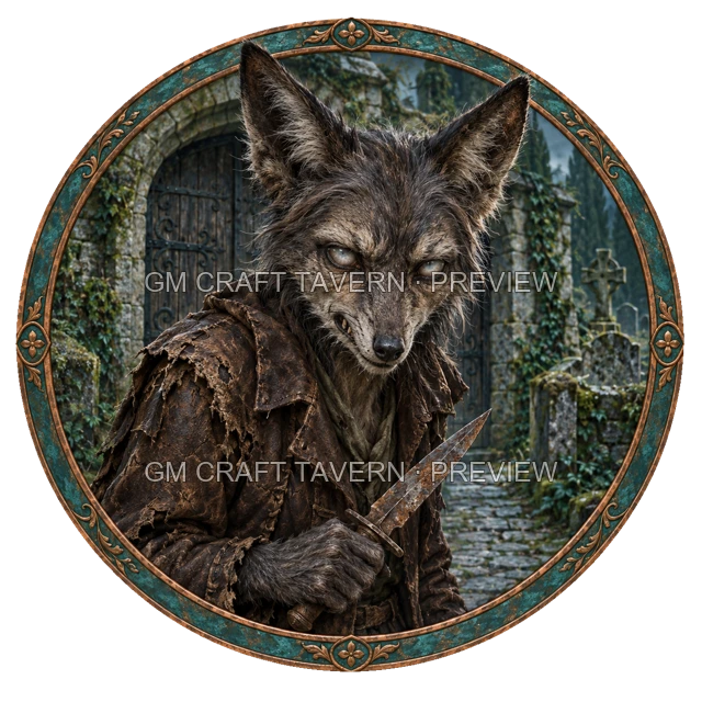 Aperçu de token de bandit mort-vivant vu du dessus