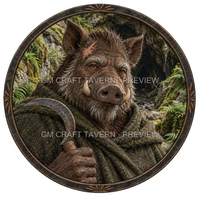 Aperçu du token vu du dessus de Morga Reedvale - Druide