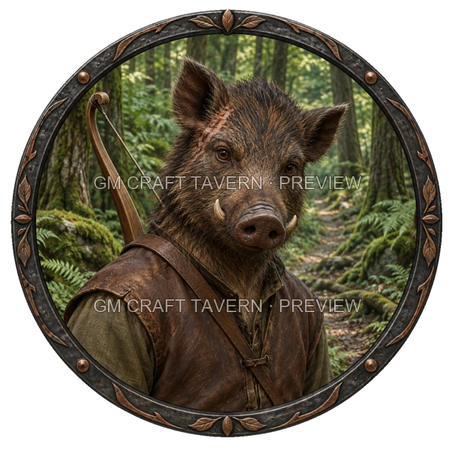 Aperçu du token vu du dessus de Besha Mossridge - Rôdeur