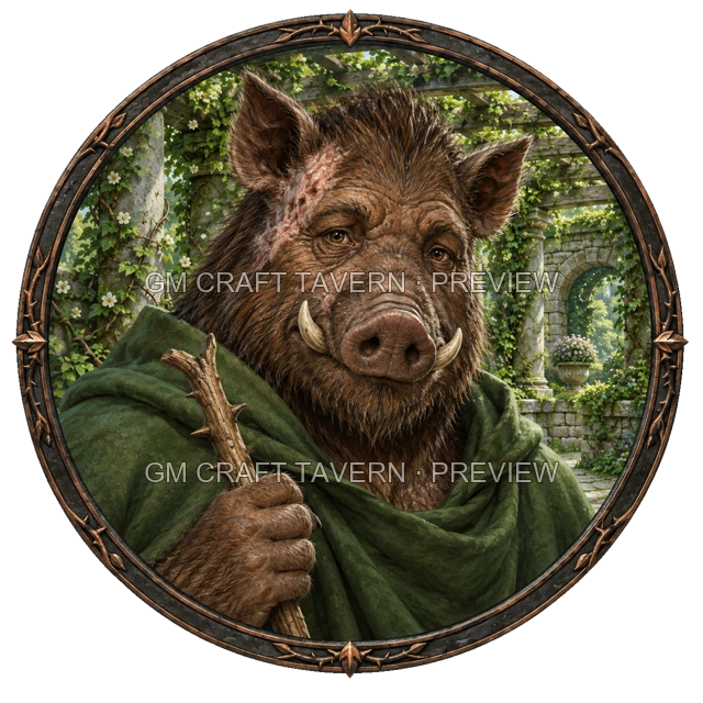 Aperçu du token vu du dessus de Varka Ironwell - Occultiste