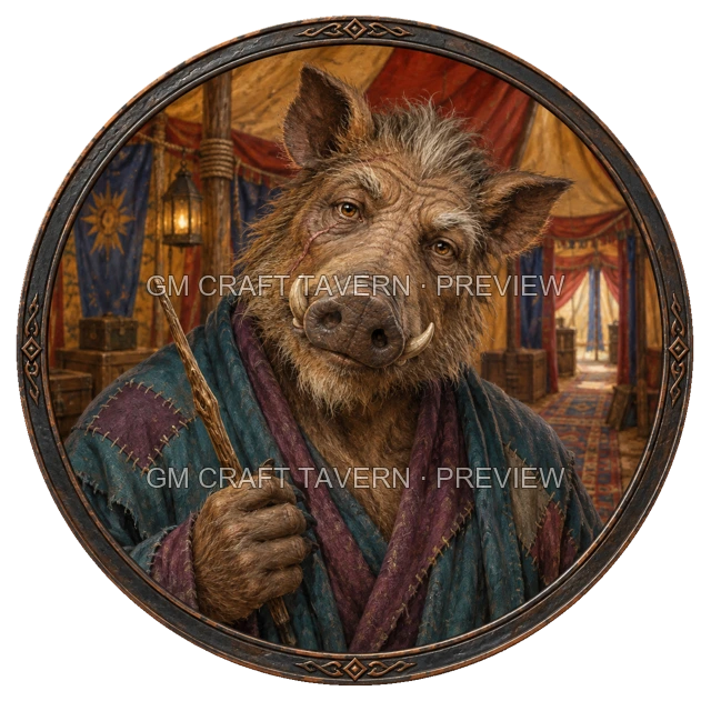 Aperçu du token vu du dessus de Morga Ironwell - Magicien