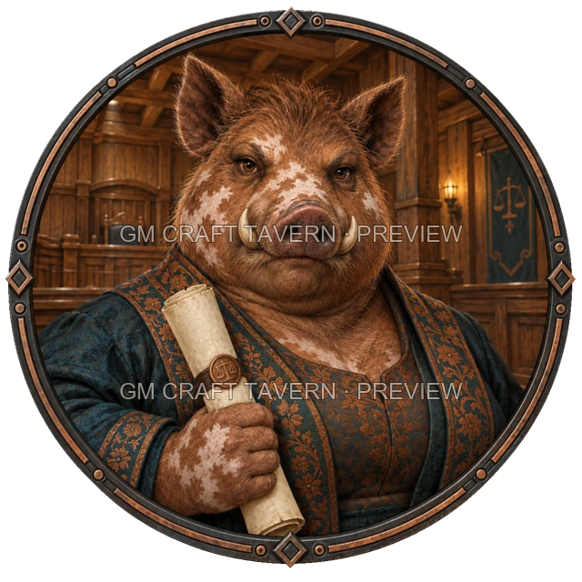 Grom Oakbend - aperçu de token de noble vu du dessus