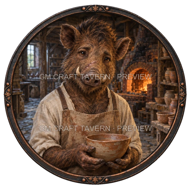 Besha Oakbend - aperçu de token d’artisan vu du dessus