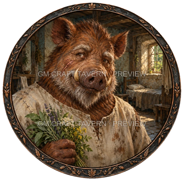 Morga Hillward - aperçu de token de paria vu du dessus