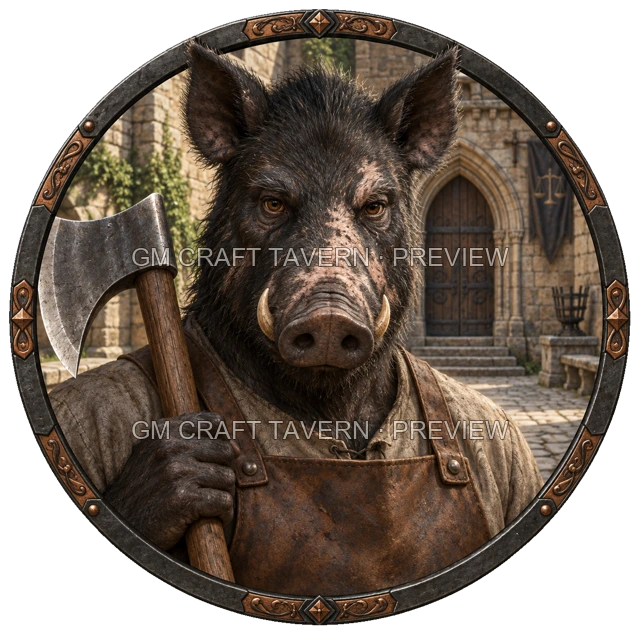 Varka Clearwell - aperçu de token de combattant vu du dessus