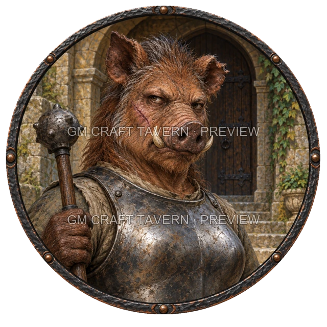 Urdan Clearwell - aperçu de token de combattant vu du dessus