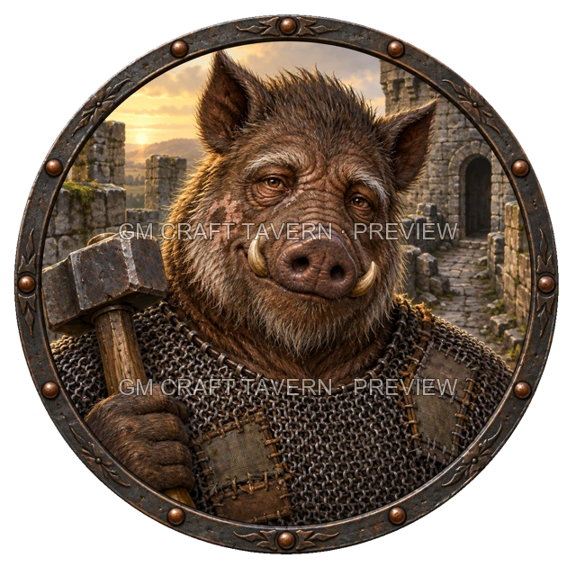 Morga Clearwell - aperçu de token de combattant vu du dessus