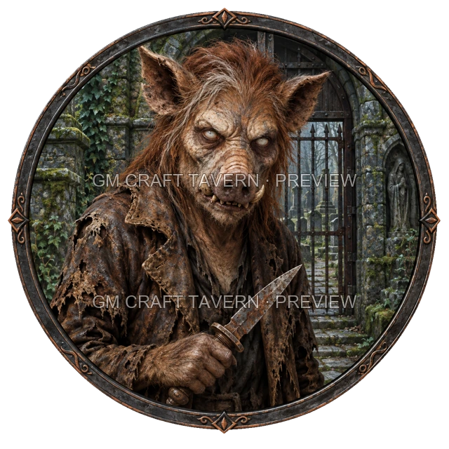 Aperçu de token de bandit mort-vivant vu du dessus
