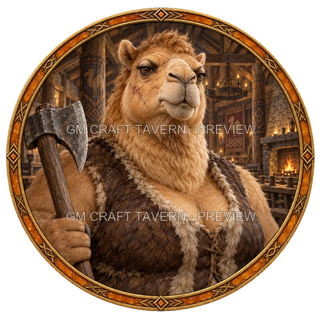 Grom Stonebrook - Barbarian top-down token preview