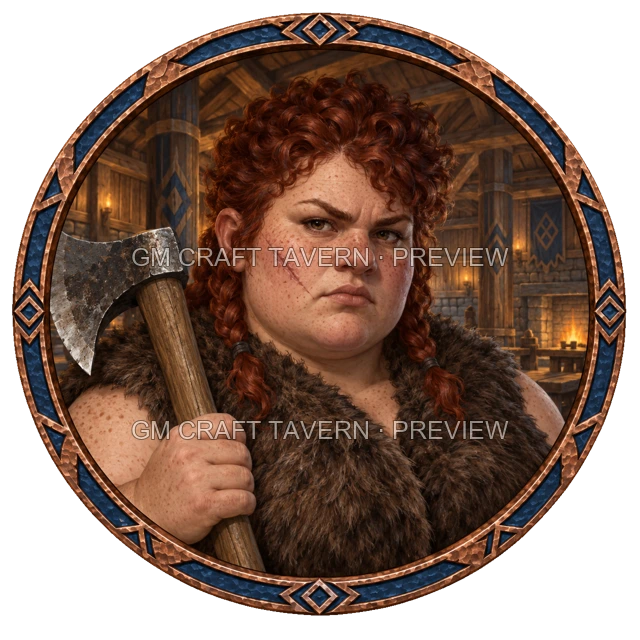 Borin Stonebrook - aperçu de token de barbare vu du dessus