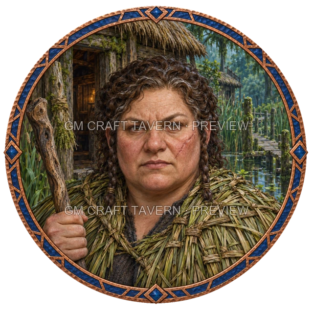 Orik Reedvale - aperçu de token de druide vu du dessus