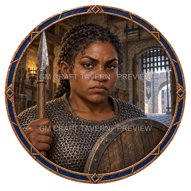 Borin Ashfield - aperçu de token de guerrier vu du dessus