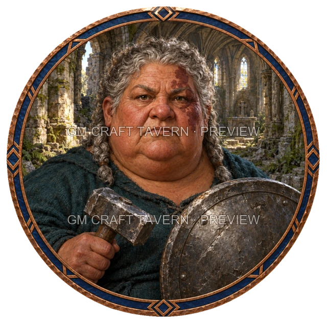 Borin Mossridge - aperçu de token de paladin vu du dessus