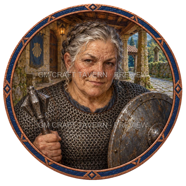 Durin Mossridge - aperçu de token de paladin vu du dessus