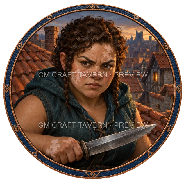 Borin Duskford - aperçu de token de roublard vu du dessus