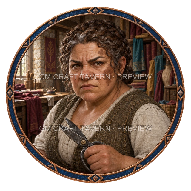 Orik Oakbend - aperçu de token d'artisan vu du dessus