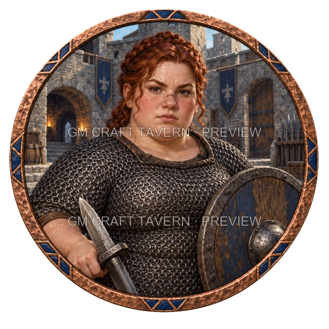 Borin Redcliff - Combattant, aperçu de token vu du dessus