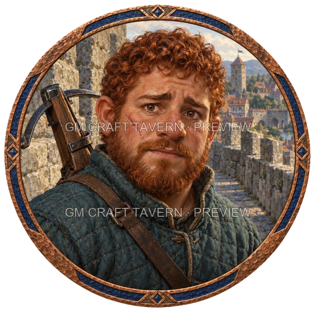 Maela Redcliff - Combattante, aperçu de token vu du dessus
