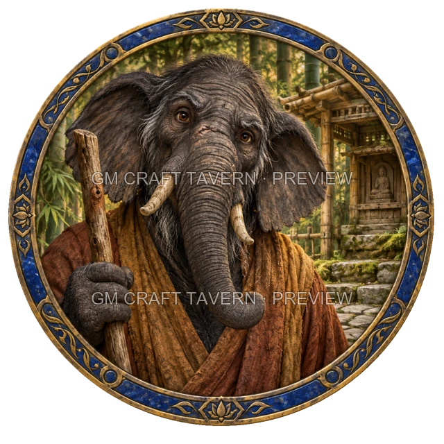 Morga Ashfield - Monk top-down token preview