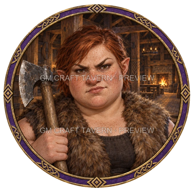 Aperçu du token vu du dessus de Grom Stonebrook - Barbare
