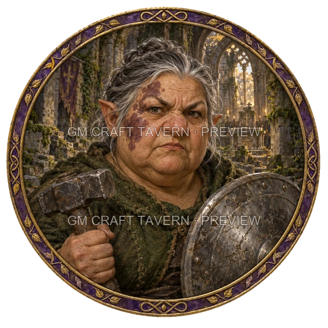 Aperçu du token vu du dessus de Grom Mossridge - Paladin