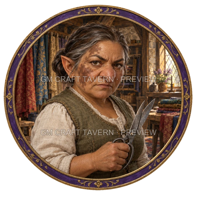 Durg Oakbend - aperçu de token d’artisan vu du dessus