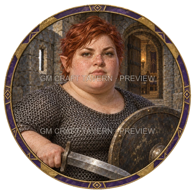 Grom Redcliff - aperçu de token de combattant vu du dessus