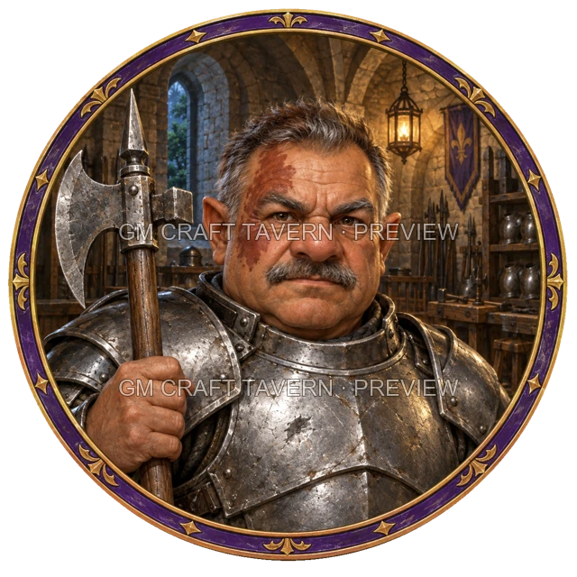 Varka Redcliff - aperçu de token de combattant vu du dessus