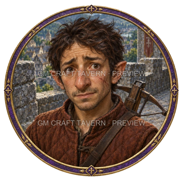 Besha Redcliff - aperçu de token de combattant vu du dessus