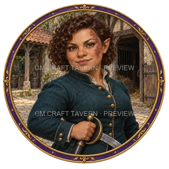 Grom Clearwell - aperçu de token de combattant vu du dessus