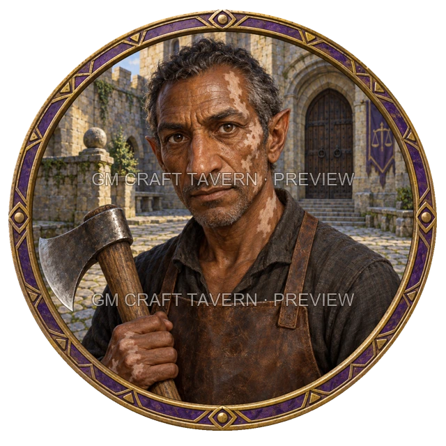 Varka Clearwell - aperçu de token de combattant vu du dessus