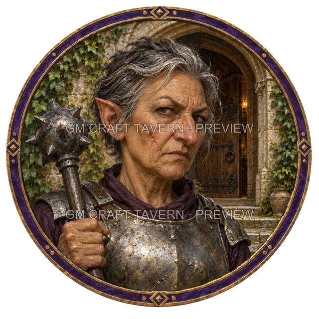 Urdan Clearwell - aperçu de token de combattant vu du dessus