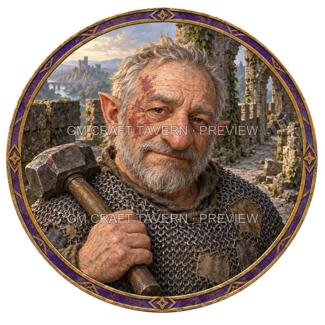 Morga Clearwell - aperçu de token de combattant vu du dessus