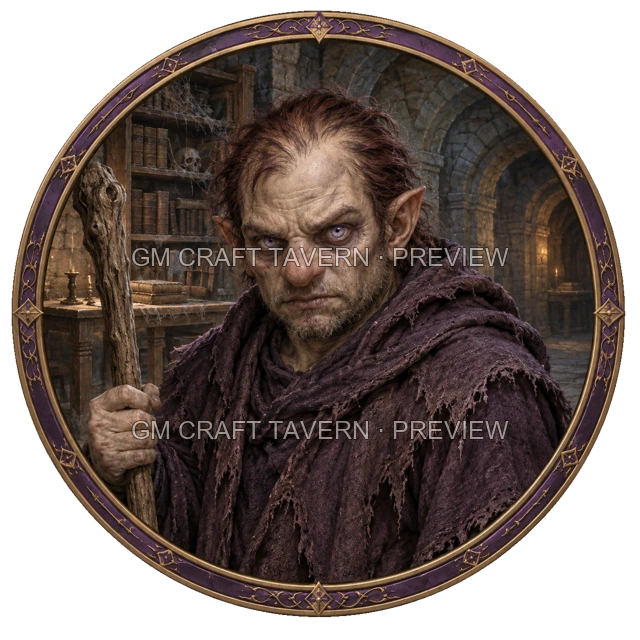 Aperçu de token de mage mort-vivant vu du dessus
