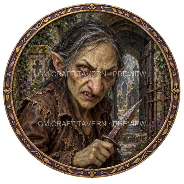 Aperçu de token de bandit mort-vivant vu du dessus