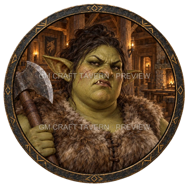 Aperçu du token vu du dessus de Grom Stonebrook - Barbare