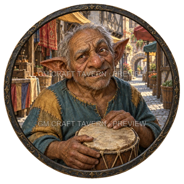 Aperçu du token vu du dessus de Morga Stonebrook - Barde