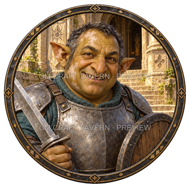 Aperçu du token vu du dessus de Varka Mossridge - Paladin