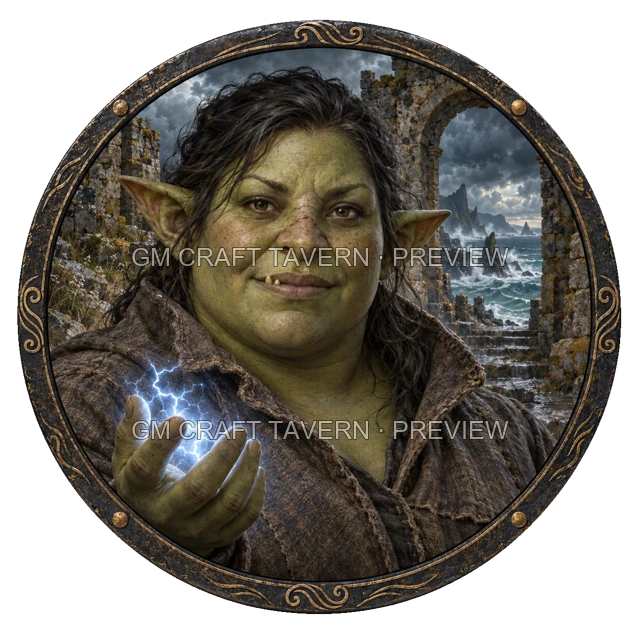 Aperçu du token vu du dessus de Besha Duskford - Ensorceleur