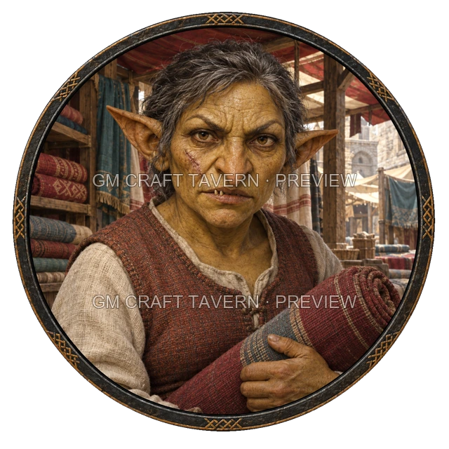 Aperçu du token vu du dessus de Durg Birchhaven - Marchand