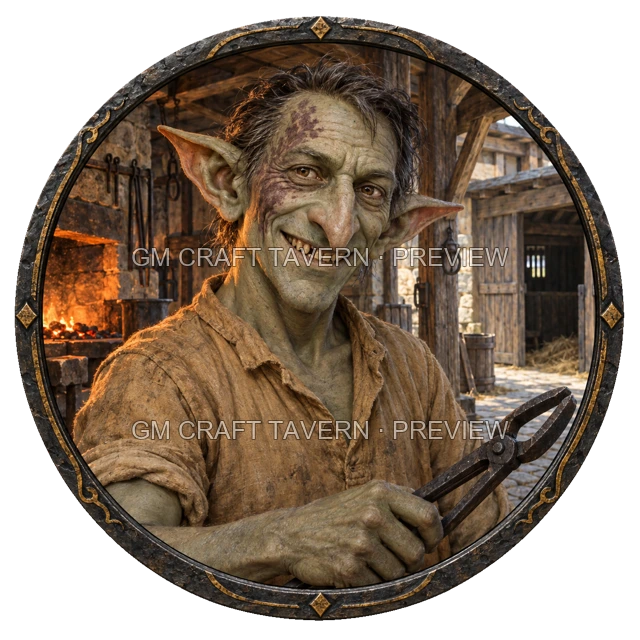 Varka Westmere - aperçu de token de forgeron vu du dessus