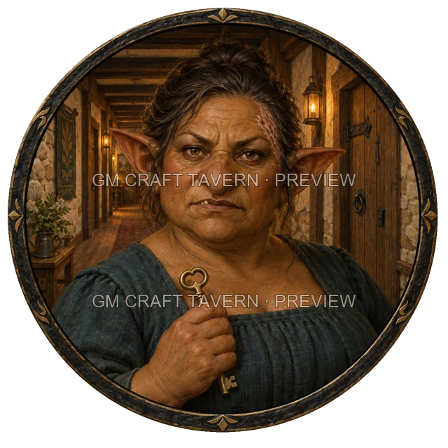 Durg Westmere - aperçu de token d’aubergiste vu du dessus
