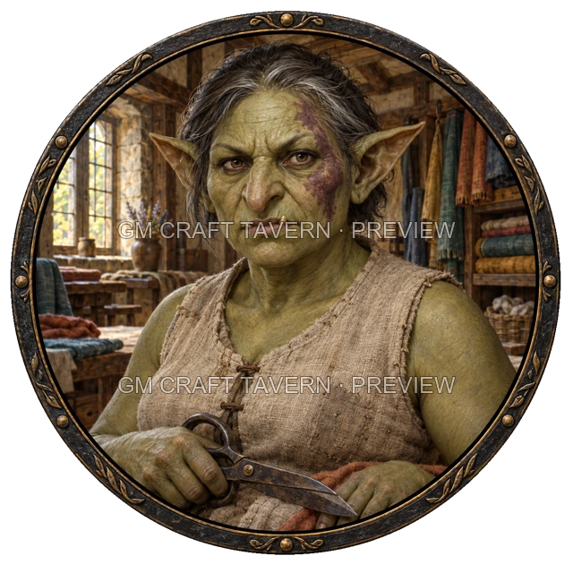 Durg Oakbend - aperçu de token d’artisan vu du dessus