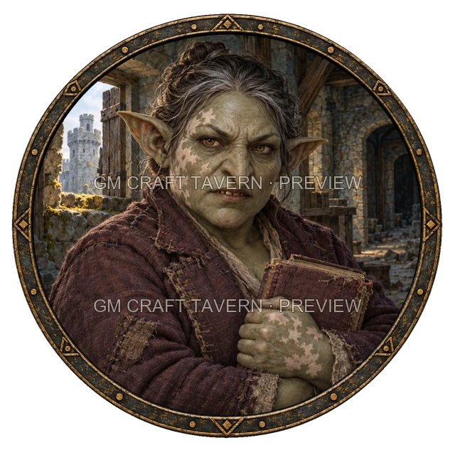 Durg Hillward - aperçu de token de paria vu du dessus