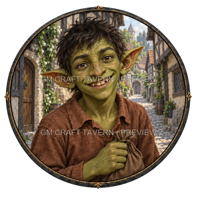 Varka Deepgrove - aperçu de token de villageois vu du dessus