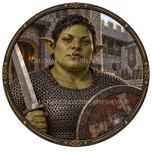 Grom Redcliff - aperçu de token de combattant vu du dessus