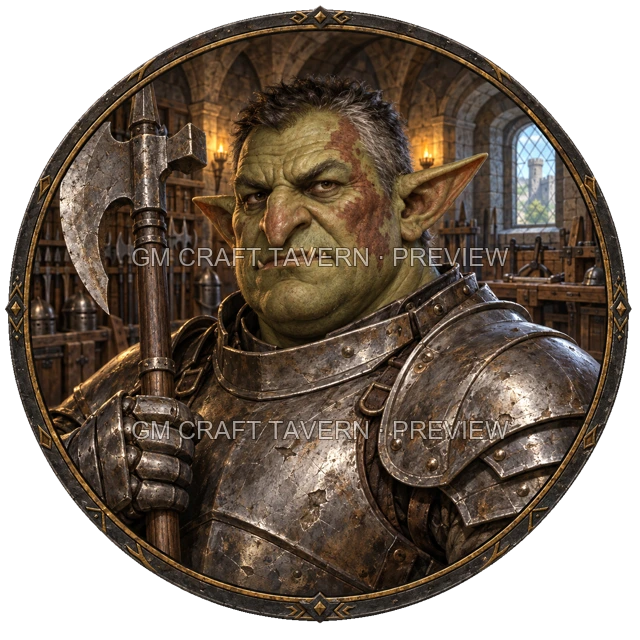 Varka Redcliff - aperçu de token de combattant vu du dessus