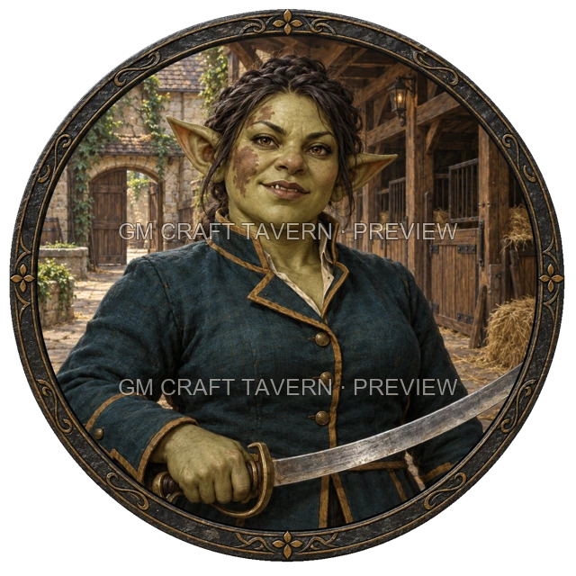 Grom Clearwell - aperçu de token de combattant vu du dessus