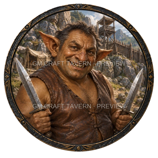 Durg Clearwell - aperçu de token de combattant vu du dessus